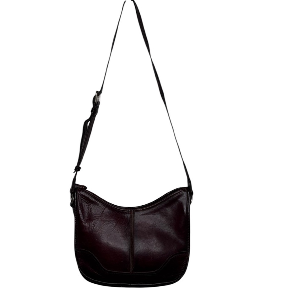 Frye Cara Red Brown Leather Crossbody Saddle Bag BLEMISH - Picture 2 of 8